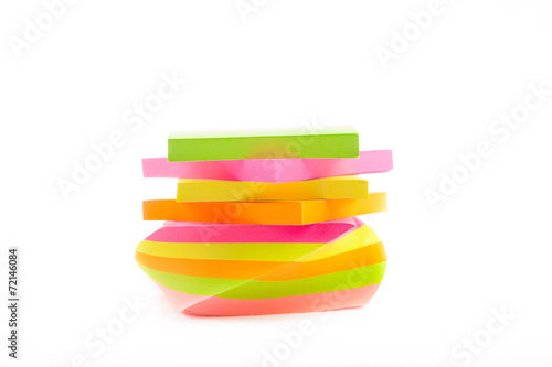 Sticky notes cube isolated on white background