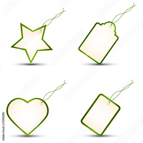 4 Gift Tags GREEN
