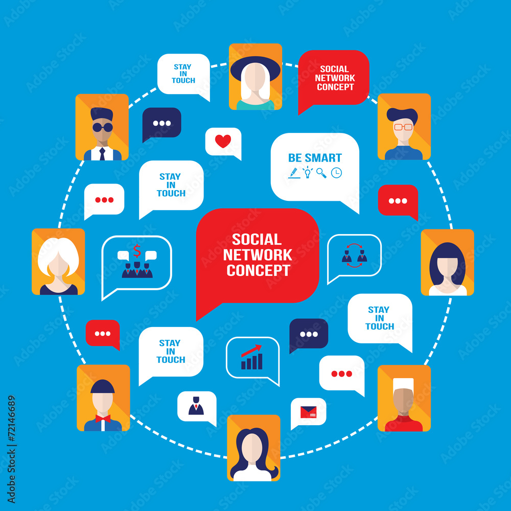 Social network and communication concept. Social network and communication concept.