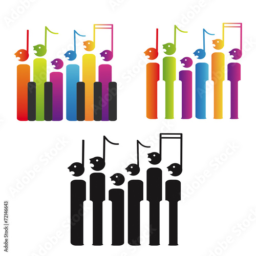 Choir of notes and piano tiles