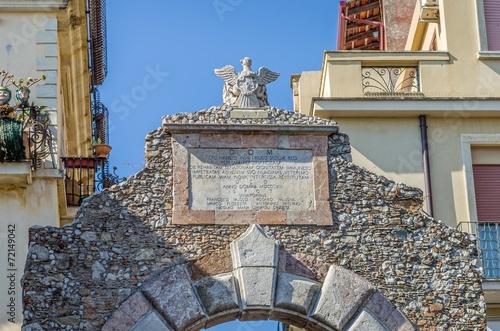 The door of Messina, Taormina,Sicily ,Italy. photo