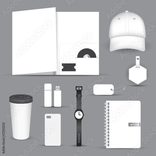 Set of blank merchandising