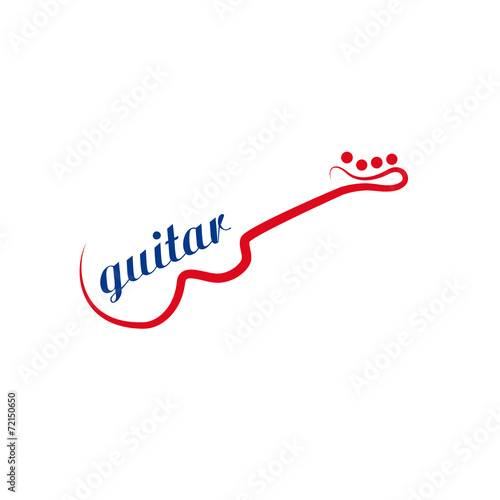 Vector logo abstract guitar