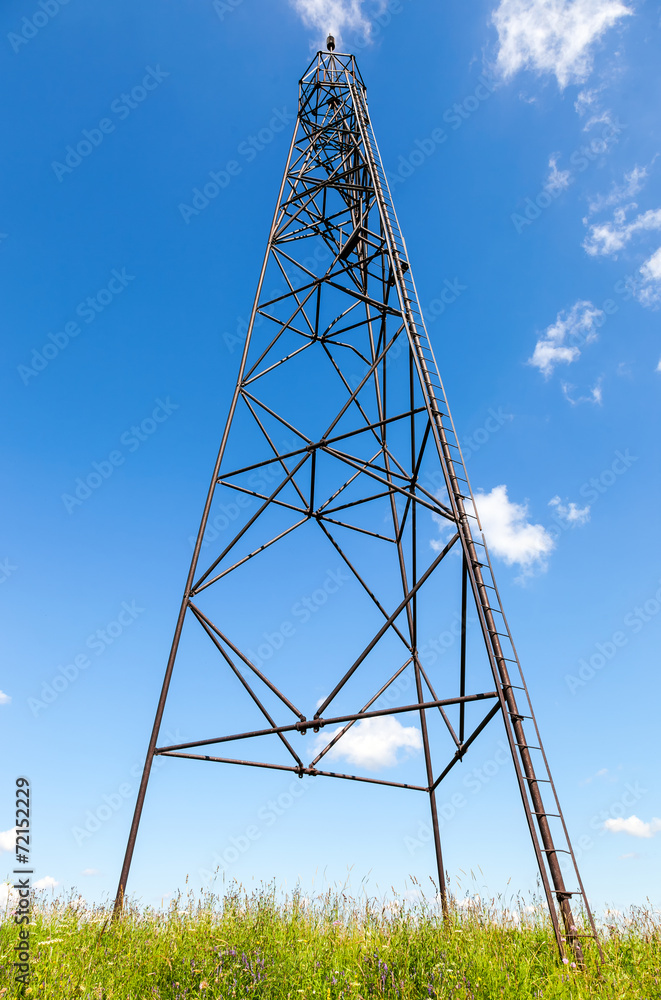Geodetic point in Russia in sunny summer day Geodetic point in Russia in sunny summer day