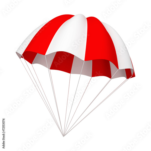 Red and white parachute photo