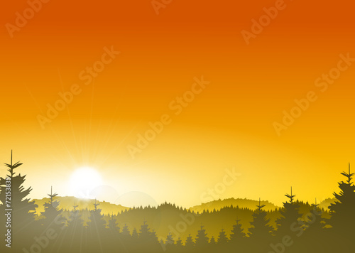 SIlhouette Mittelgebirge Wald