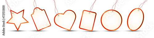 6 Gift Tags Red