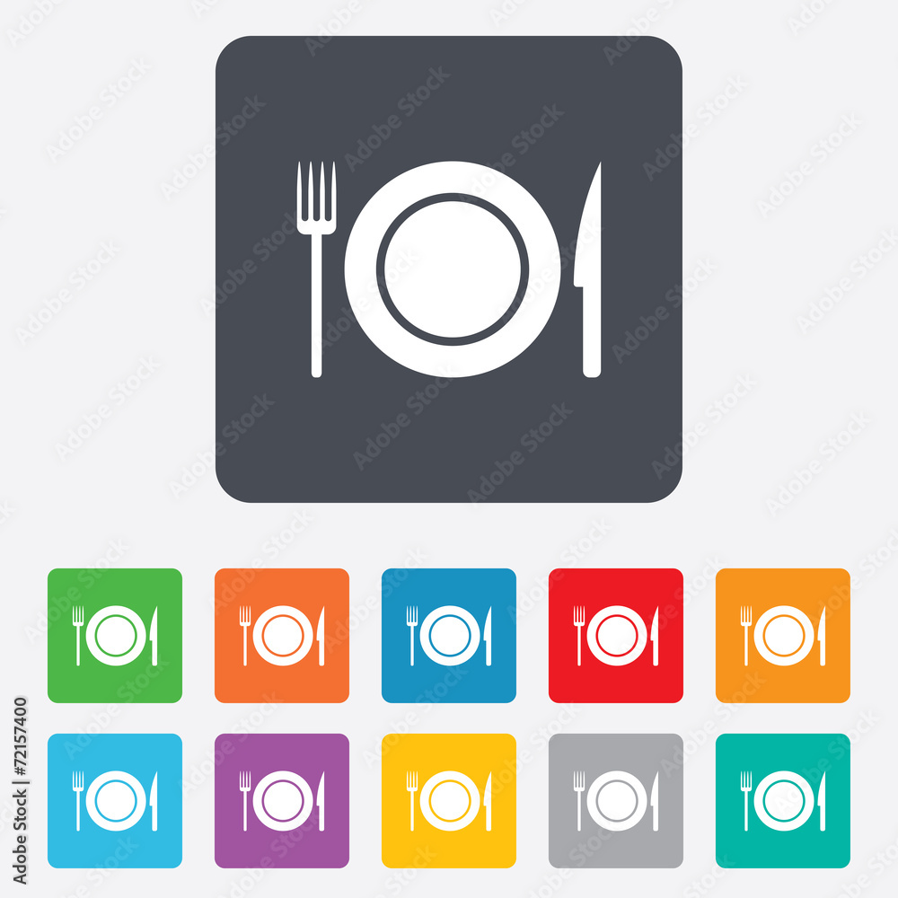 Food sign icon. Cutlery symbol. Knife and fork. Food sign icon. Cutlery symbol. Knife and fork.