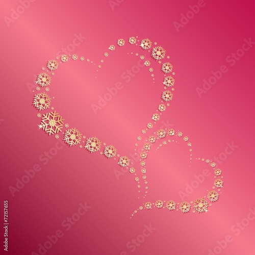 Heart made from snowflakes