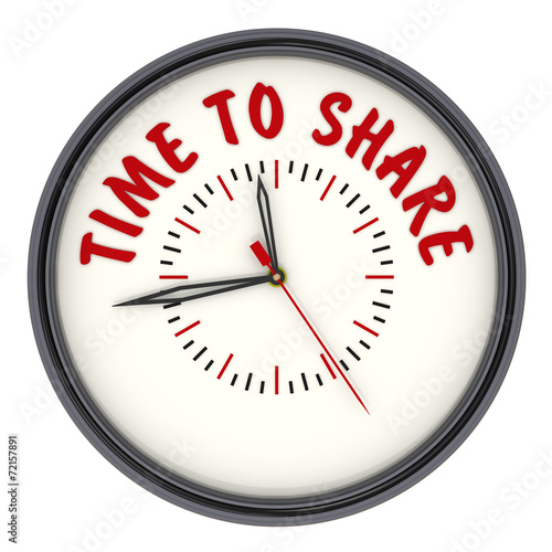 Время делиться (Time to share). Часы с надписью