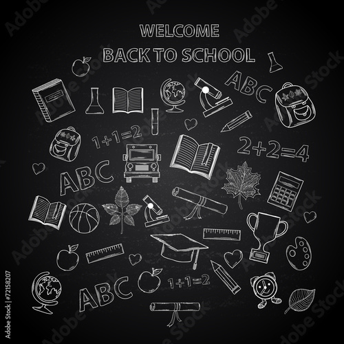 Back to school chalkboard sketch