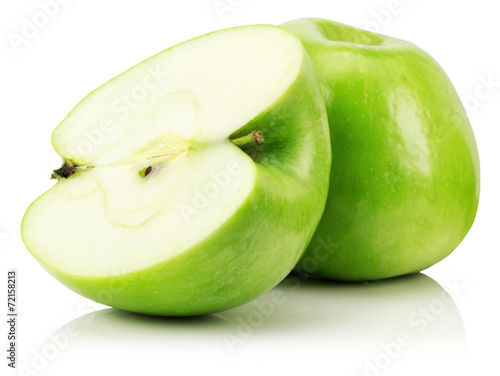 green apples isolated on the white background