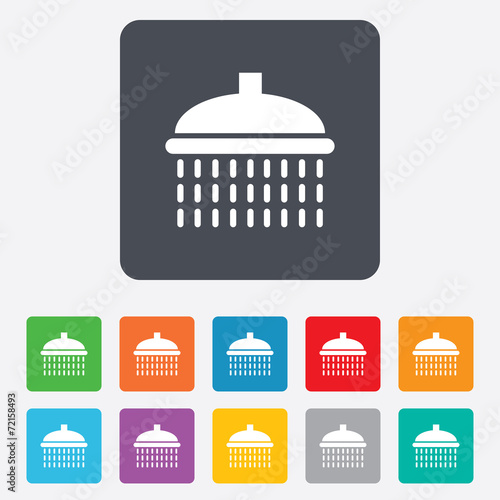 Shower sign icon. Douche with water drops symbol