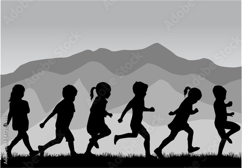 children silhouettes
