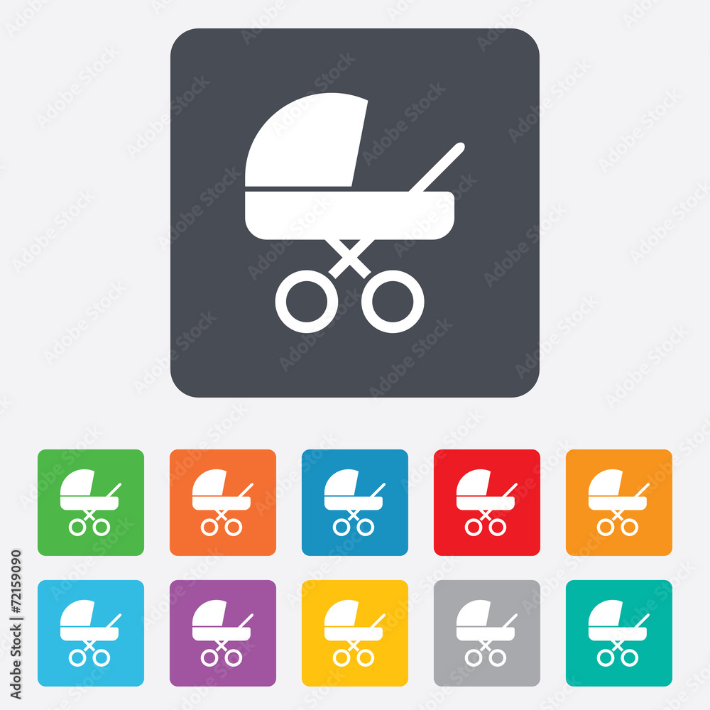 Baby pram stroller sign icon. Baby buggy symbol. Baby pram stroller sign icon. Baby buggy symbol.