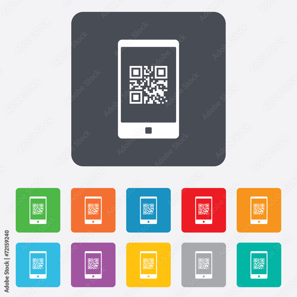Qr code sign icon. Scan code symbol. Qr code sign icon. Scan code symbol.