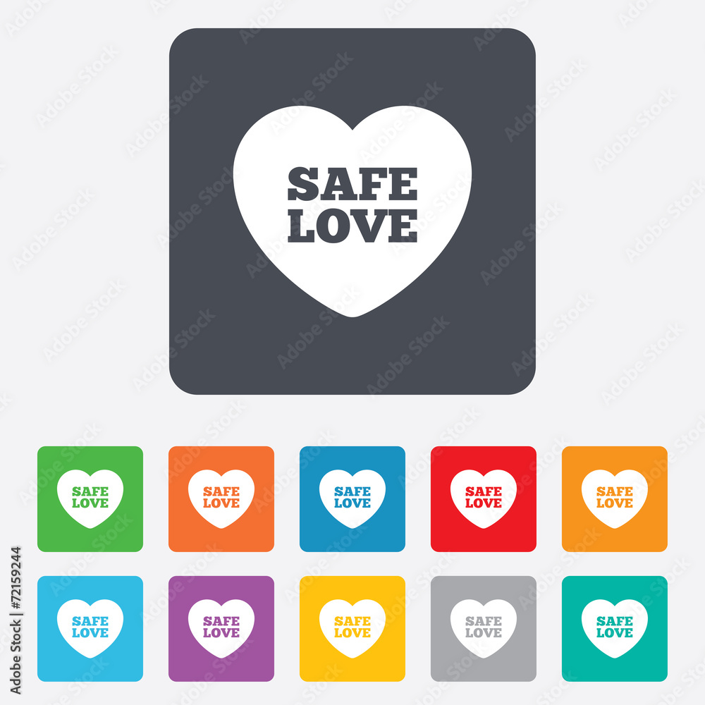 Safe love sign icon. Safe sex symbol. Safe love sign icon. Safe sex symbol.