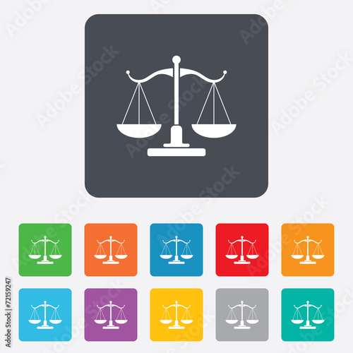 Scales of Justice sign icon. Court of law symbol