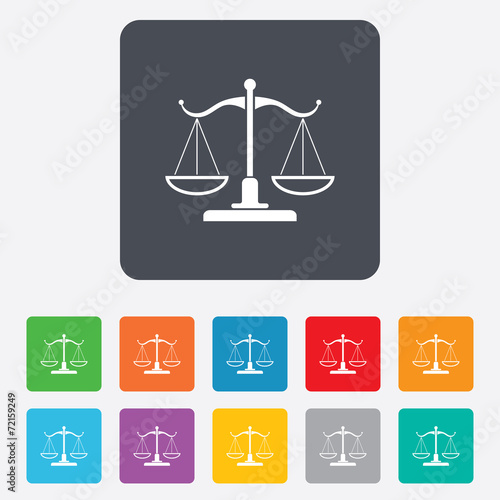 Scales of Justice sign icon. Court of law symbol