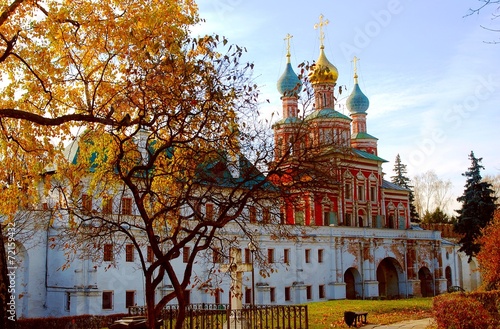 Novodevichy convent in Moscow in autumn. UNESCO Heritage.