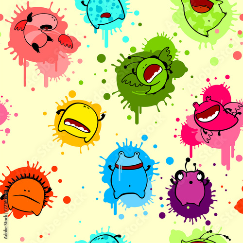 Dead monsters seamless pattern