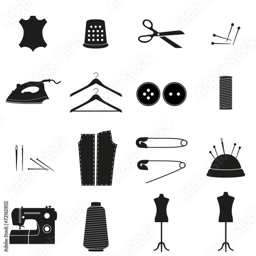 Sewing icon, set