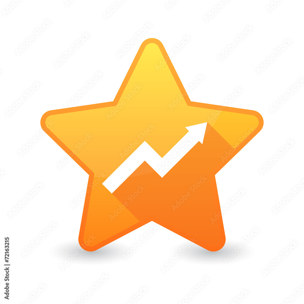 Isolated star icon with a graph Isolated star icon with a graph