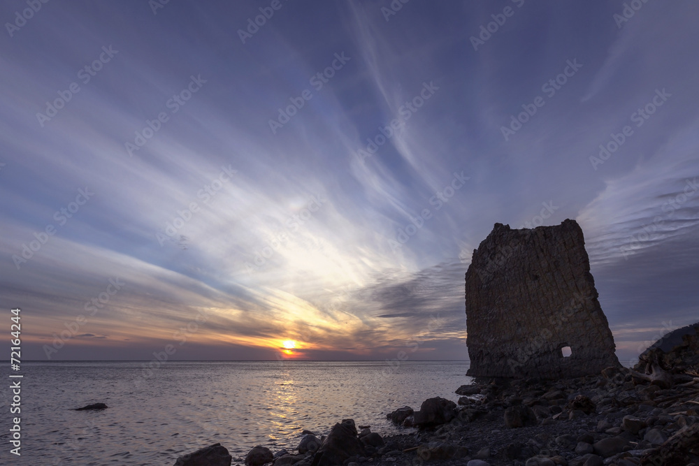 Spectacular sunset over the sea. Sail Rock Spectacular sunset over the sea. Sail Rock