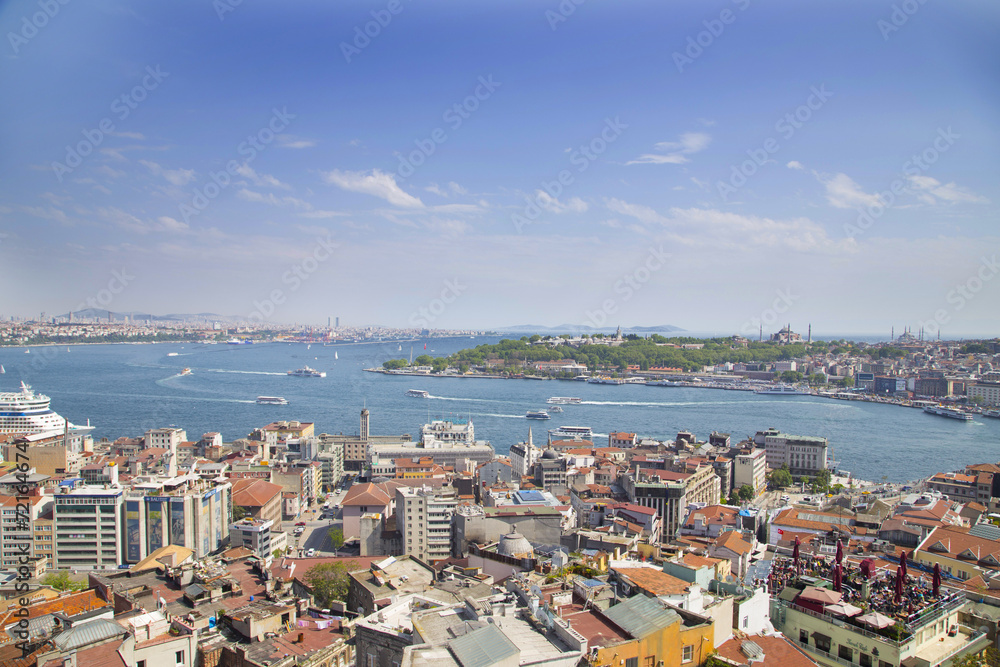Golden Horn from Galata tower, Istanbul, Turkey