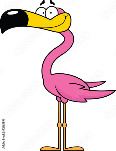 Cartoon Flamingo Happy