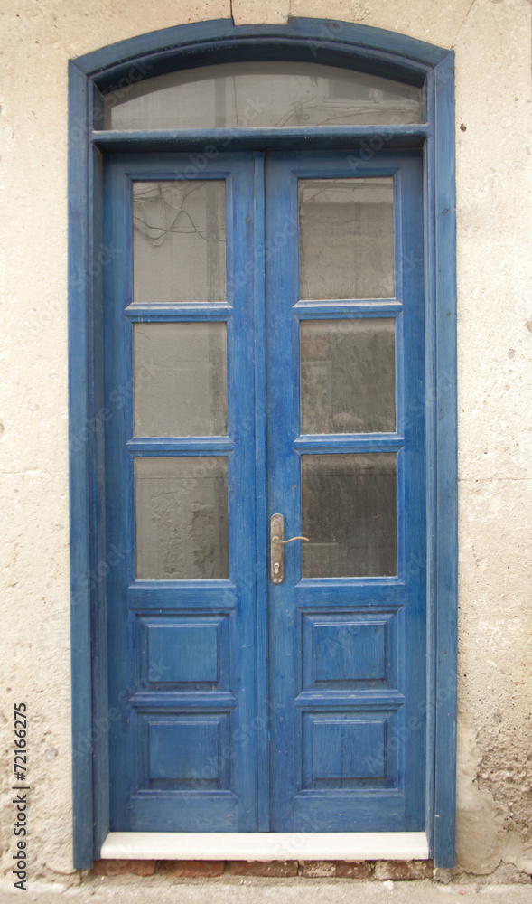Blue wood door