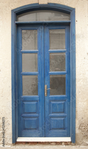 Blue wood door