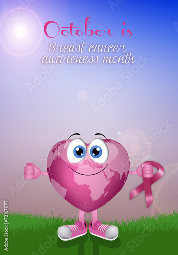 Pink globe for breast cancer