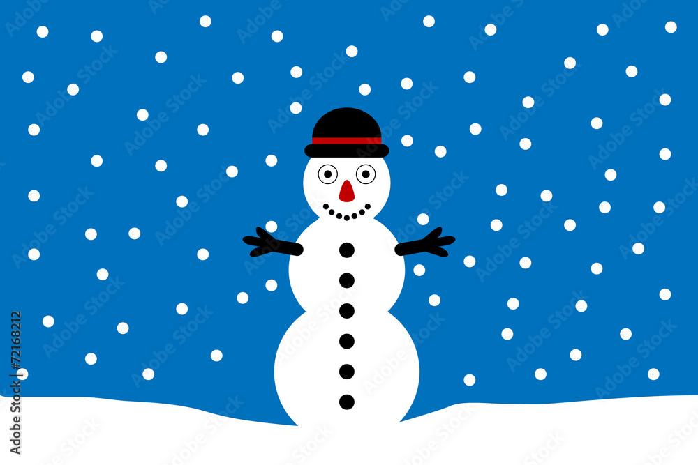Winter landscape with snowman Winter landscape with snowman