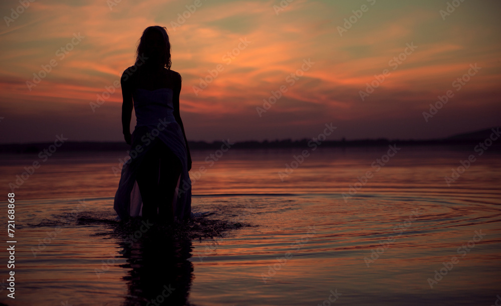 Silhouette of the water nymph