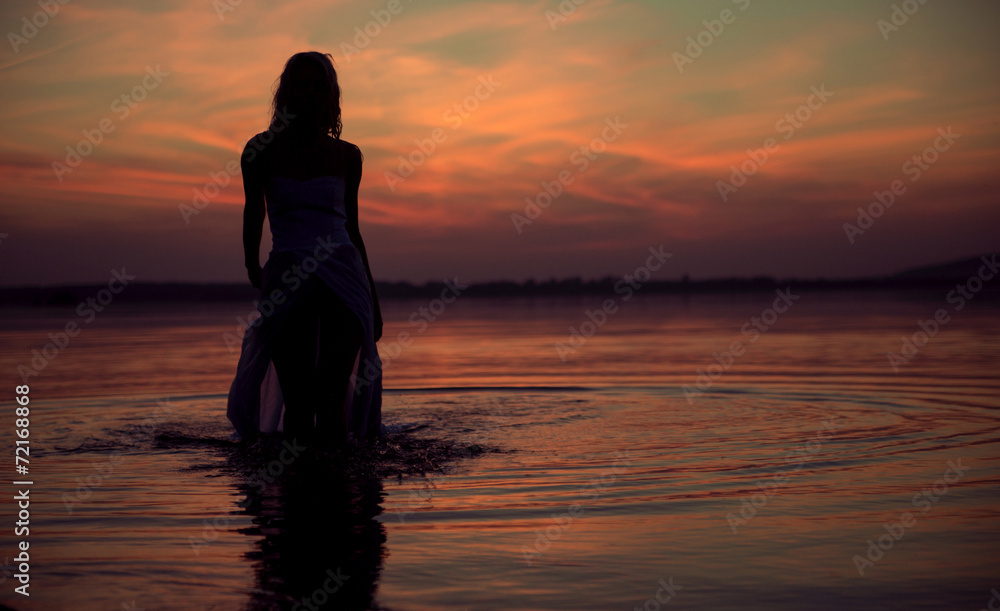 Fototapeta premium Silhouette of the water nymph