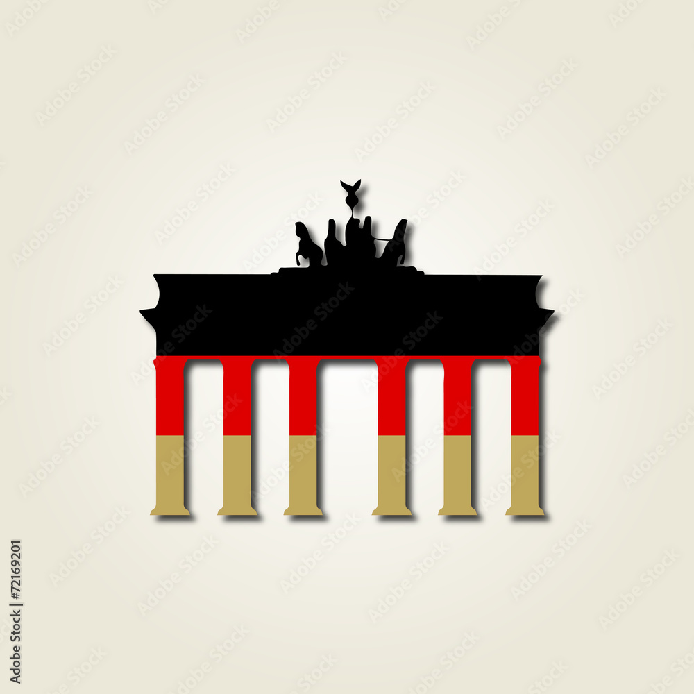 Naklejka premium Kleines Brandenburger Tor Berlin | Schwarz Rot Gold - III / IV
