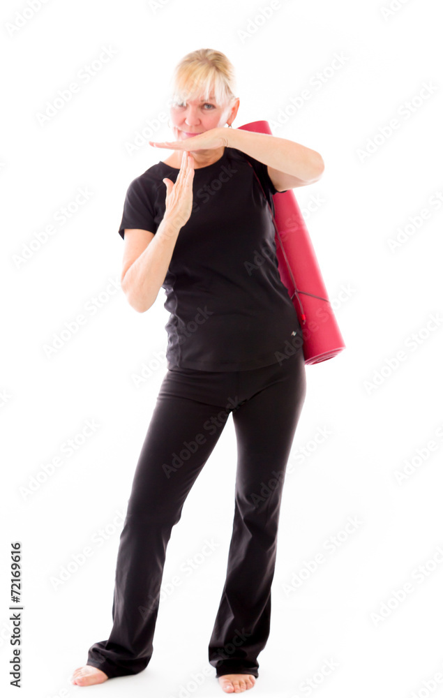 Fototapeta premium model isolated on plain background hand gesture break sign