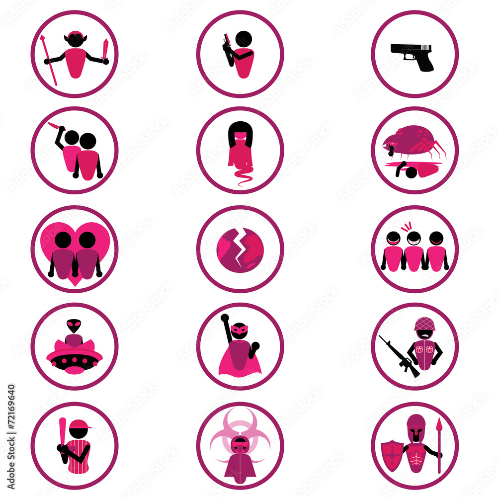 Fototapeta premium Set of Genre and category of Movies Icons