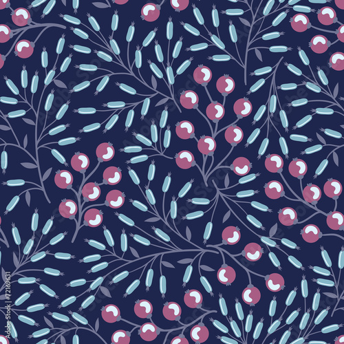 Autumn floral seamless pattern