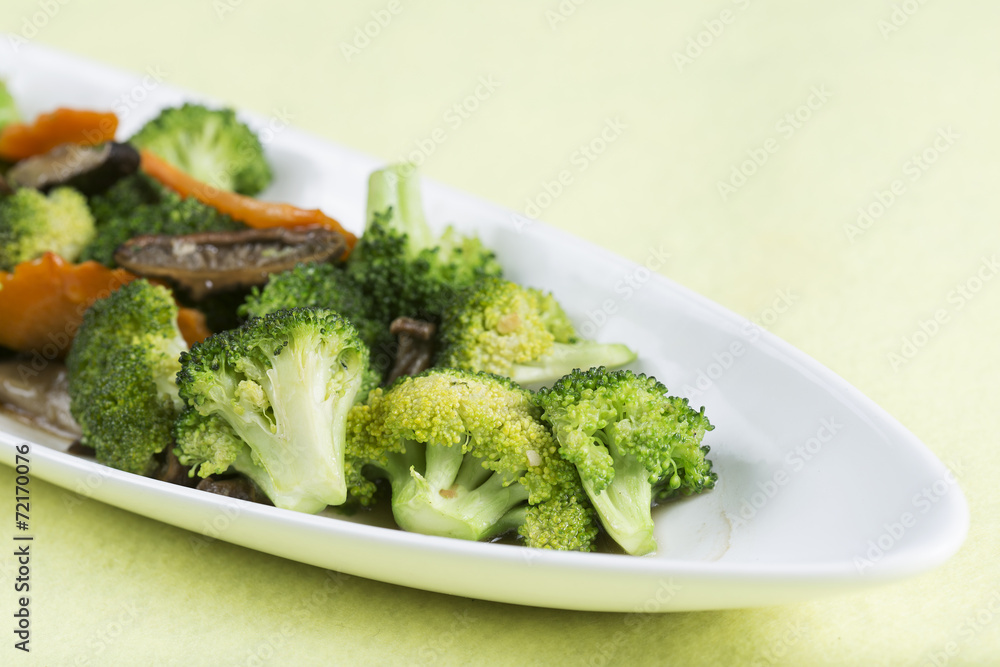 Stir fried Three vegetables (broccoli, mushroom, carrot) Stir fried Three vegetables (broccoli, mushroom, carrot)