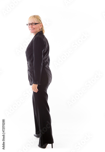 Konstfotografi model isolated on plain background back turning around