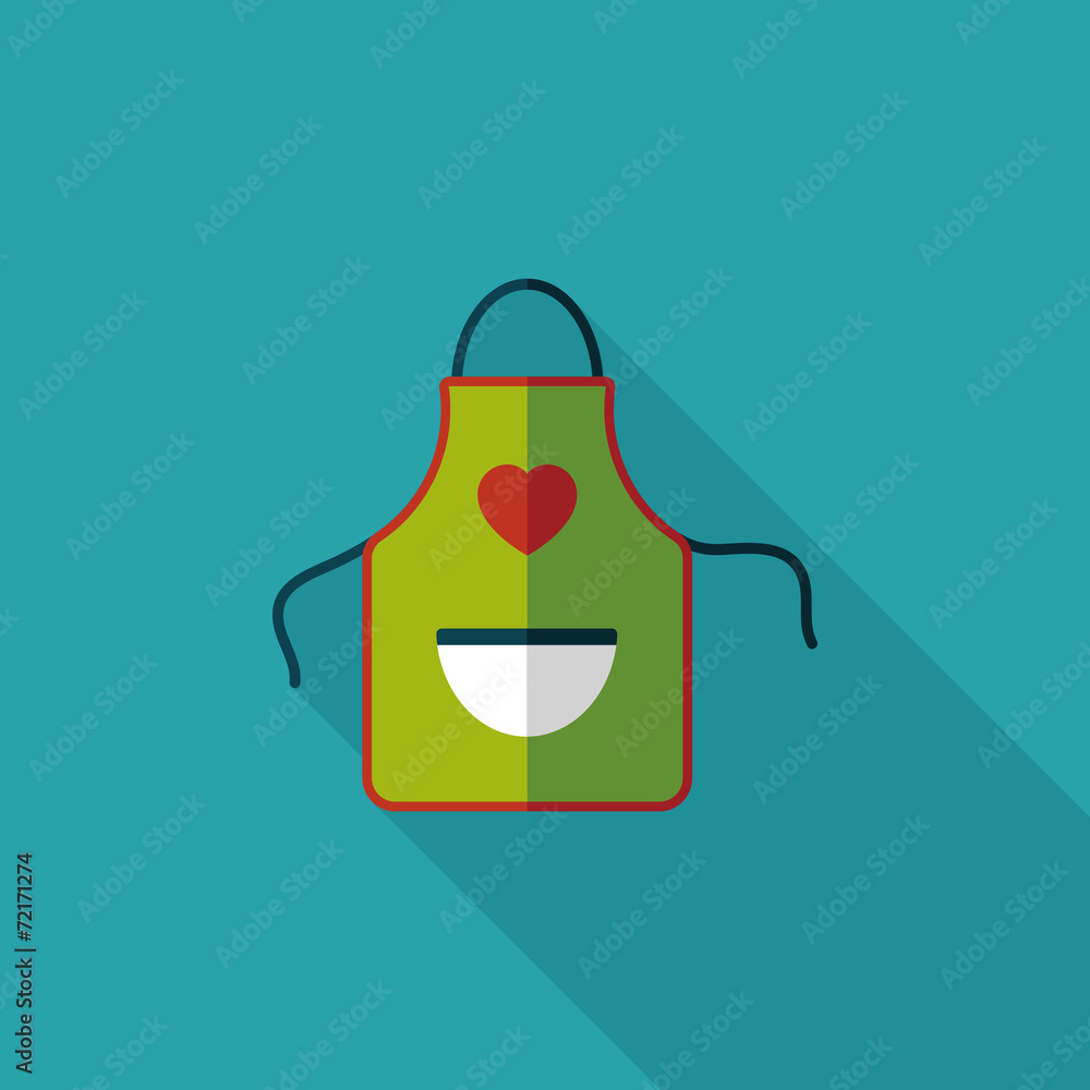 kitchenware apron flat icon with long shadow,eps10 kitchenware apron flat icon with long shadow,eps10
