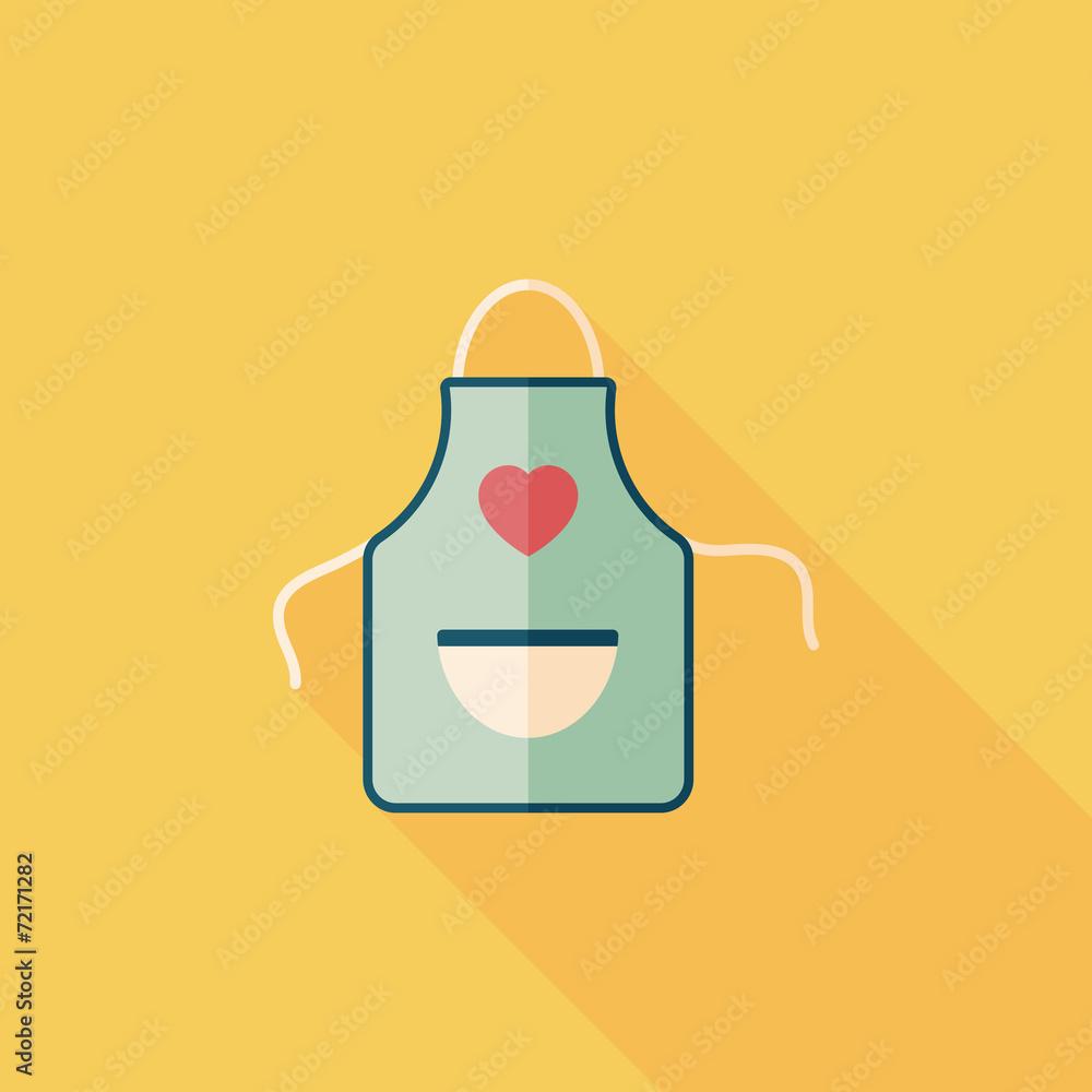 kitchenware apron flat icon with long shadow,eps10 kitchenware apron flat icon with long shadow,eps10