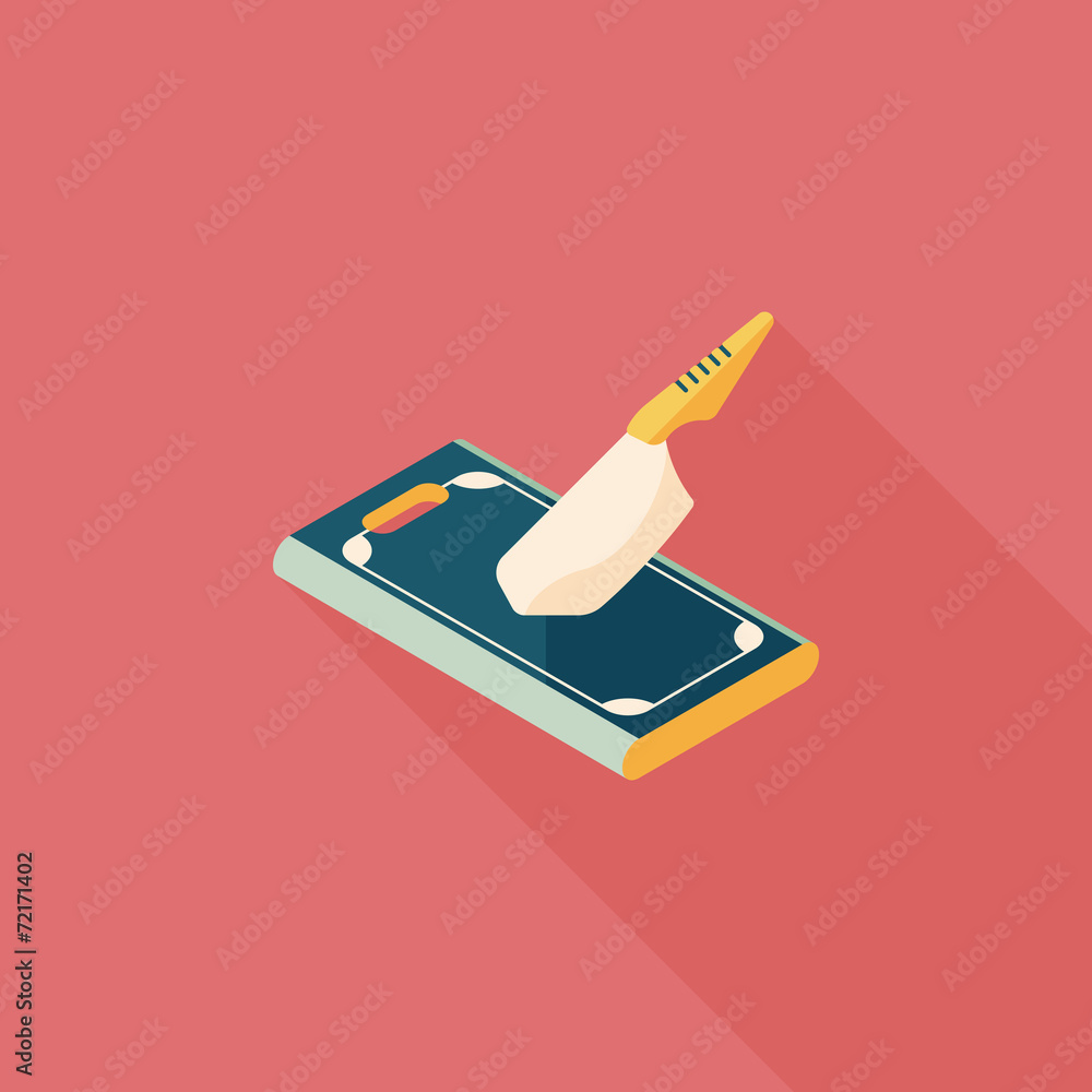 kitchenware chopping board and knife flat icon with long shadow, kitchenware chopping board and knife flat icon with long shadow,