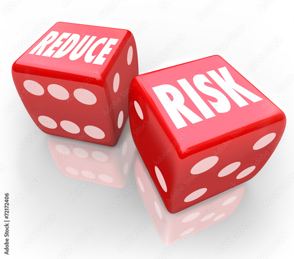 Reduce Risk Words Red Dice Lower Liability Chance Bet Gamble ...