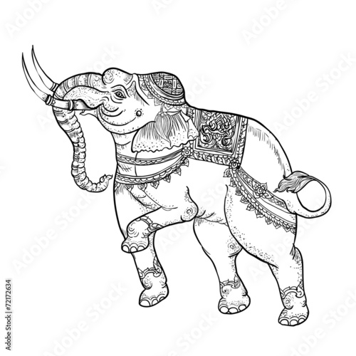 White elephant,traditional thai art