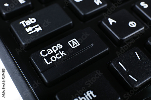 Close up of keyboard of modern laptop