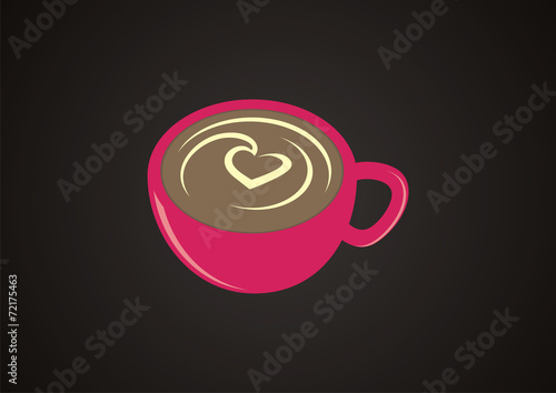 coffee cup pink glass logo vector