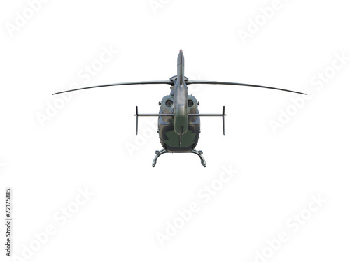 Fototapeta Naklejka Na Ścianę i Meble -  Military helicopter on white background
